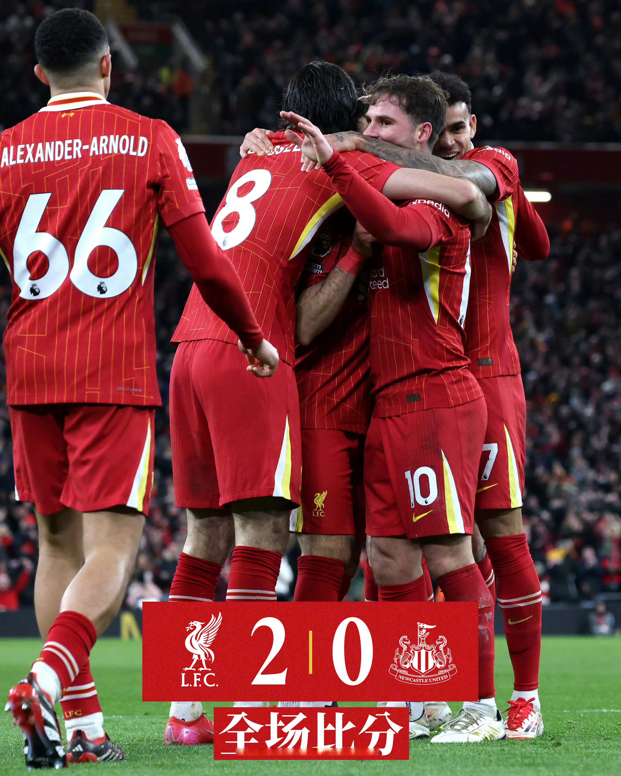 利物浦主场全胜,保持领先优势! 利物浦主场全胜,保持领先优势!