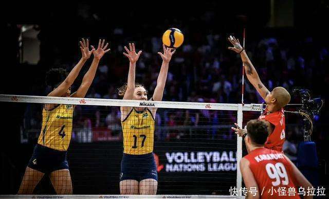 巴西选手在排球比赛中发挥稳定夺冠