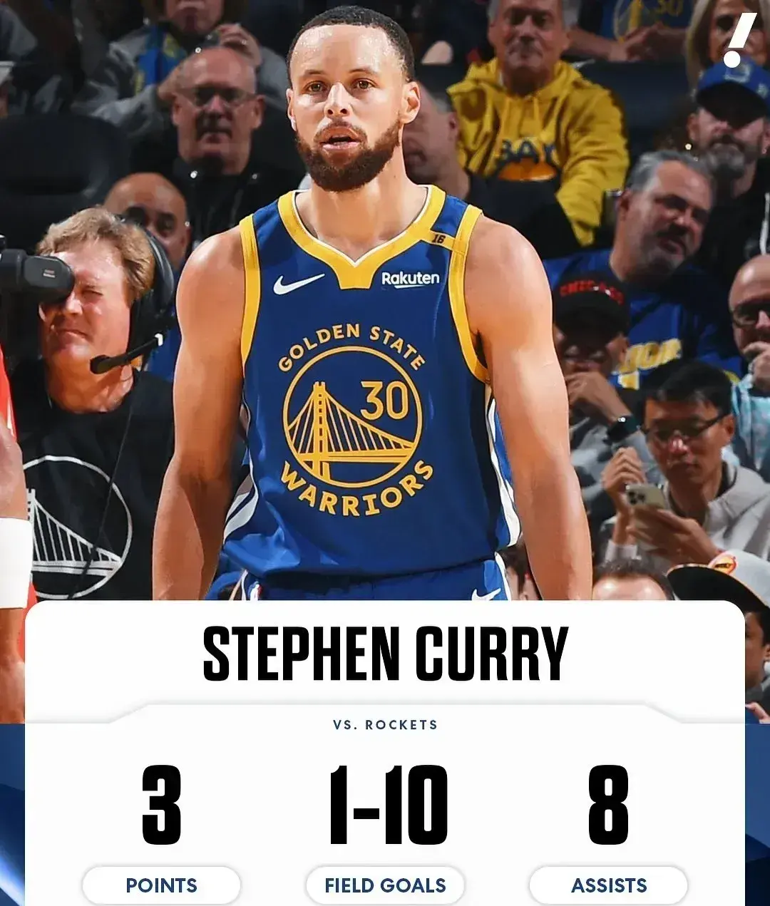 勇士胜马刺，库里44分持续火热状态。